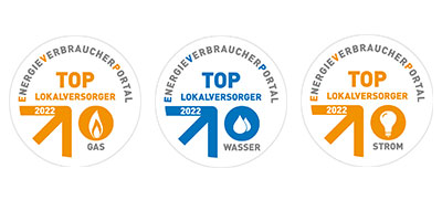 TOP Lokalversorger Strom und Gas 2022 und Trinkwasser 2022 – Auszeichnung der Enervie Gruppe
