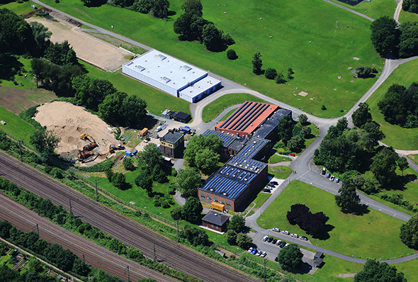 Ein Luftbild des Mark-E Wasserwerkes in Hagen-Hengstey.